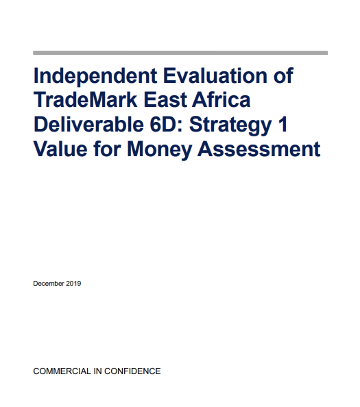 Strategy 1 Value for Money Assessment