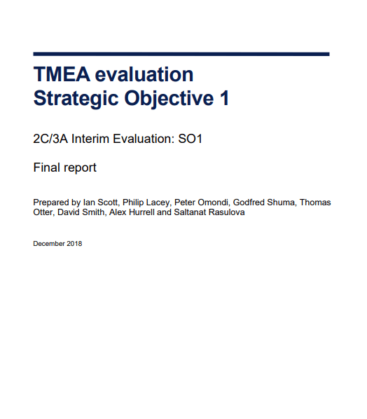 TMA evaluation Strategic Objective 1