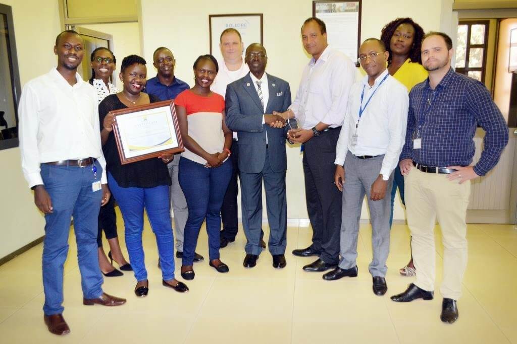 Bollore team with their award as best AEO within the clearing and forwarding industry in 2017